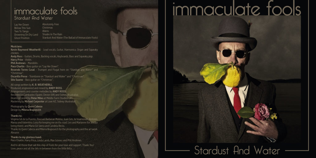 Inner cover of the Immacualte Fools CD Stardust and Water